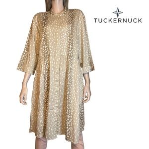 Tuckernuck Antelope Royal Shirt Dress Signature Fawn Animal Print Button Front
